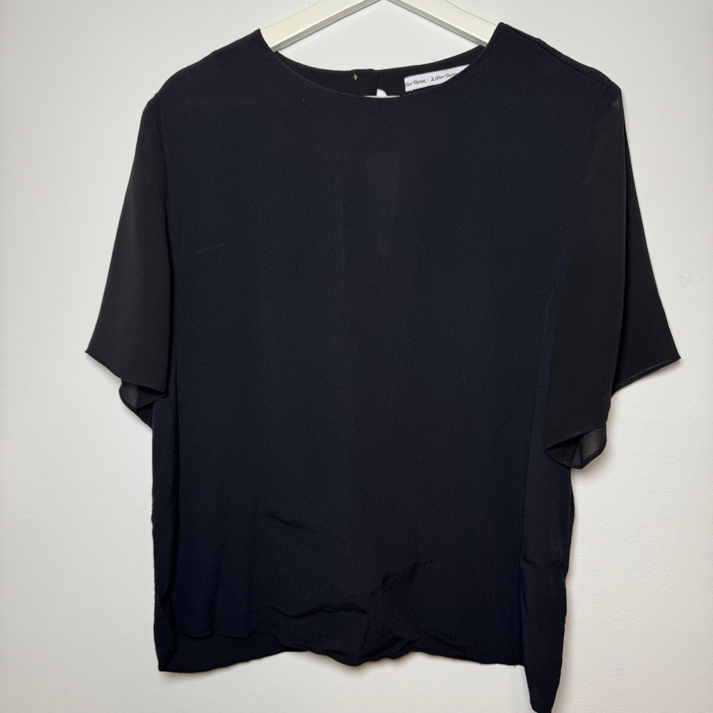 & Other‎ Stories Women’s Black Short Sleeve Blouse Top Size 4